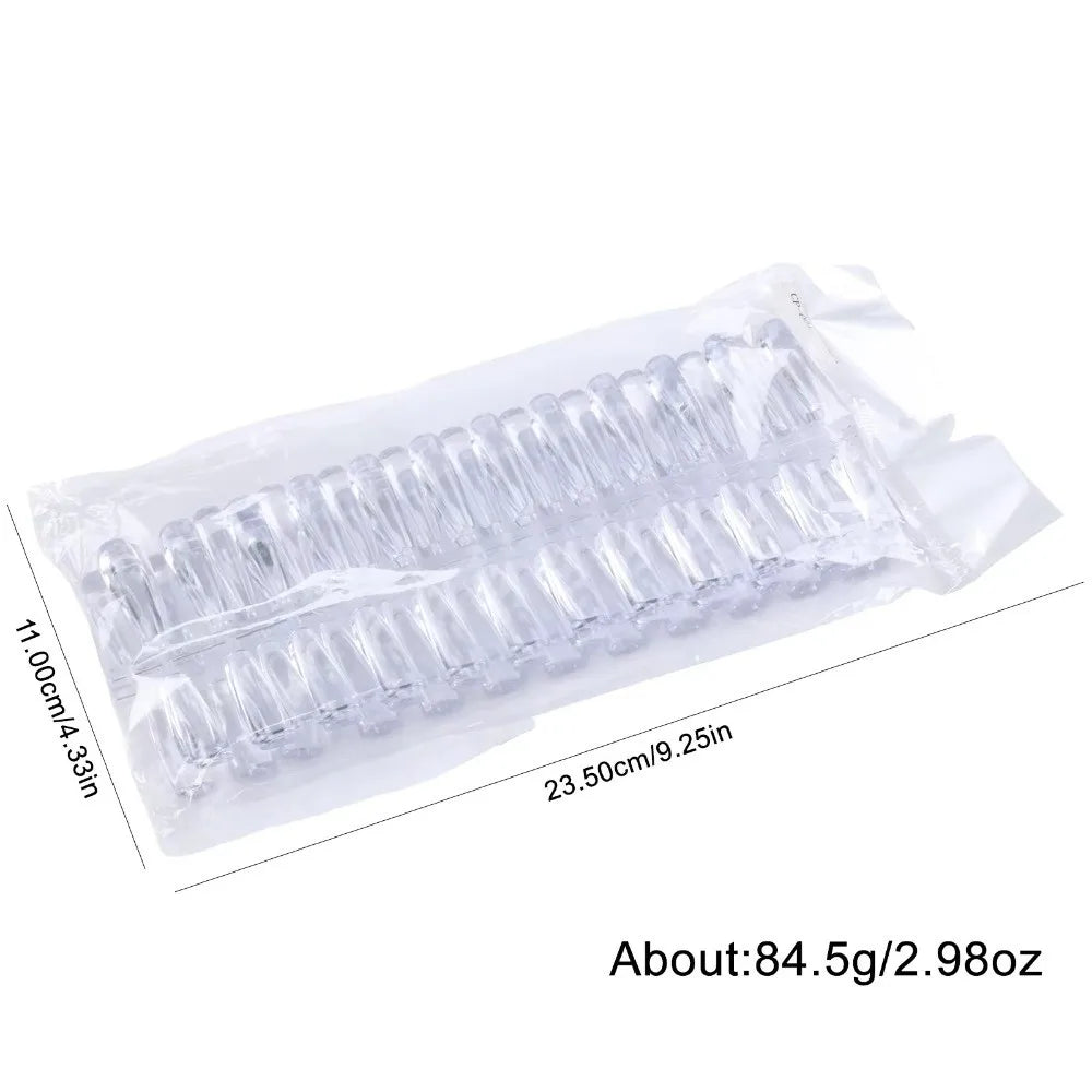 120-Pc Clear Nail Tips Set – DIY Color Chart Display Nail Tips Set PRIMED