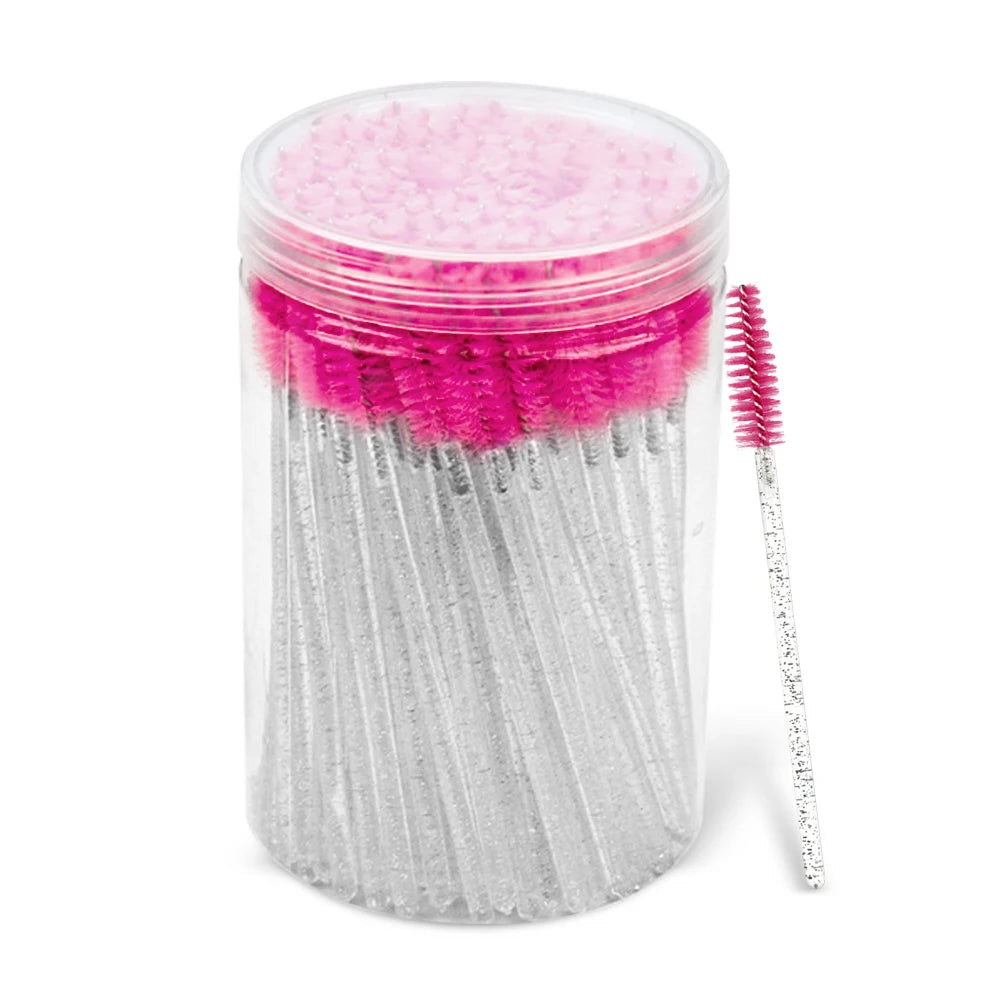 100 Pcs Spoolie Brushes – Eyelash Extension Makeup Tools Spoolie Brush Set PRIMED white
