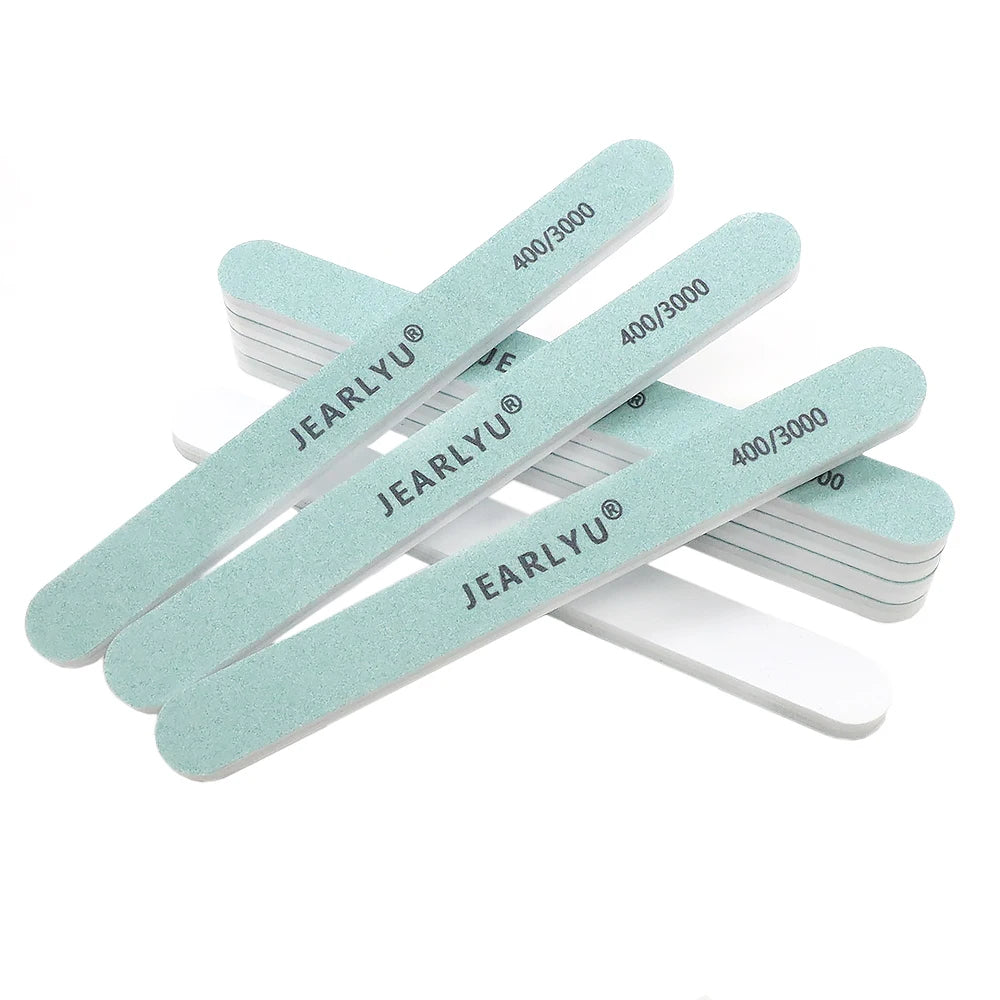 JEARLYU Nail Buffer File 400/3000 Grit – Manicure & Pedicure Set Nail Buffer File PRIMED 5pcs