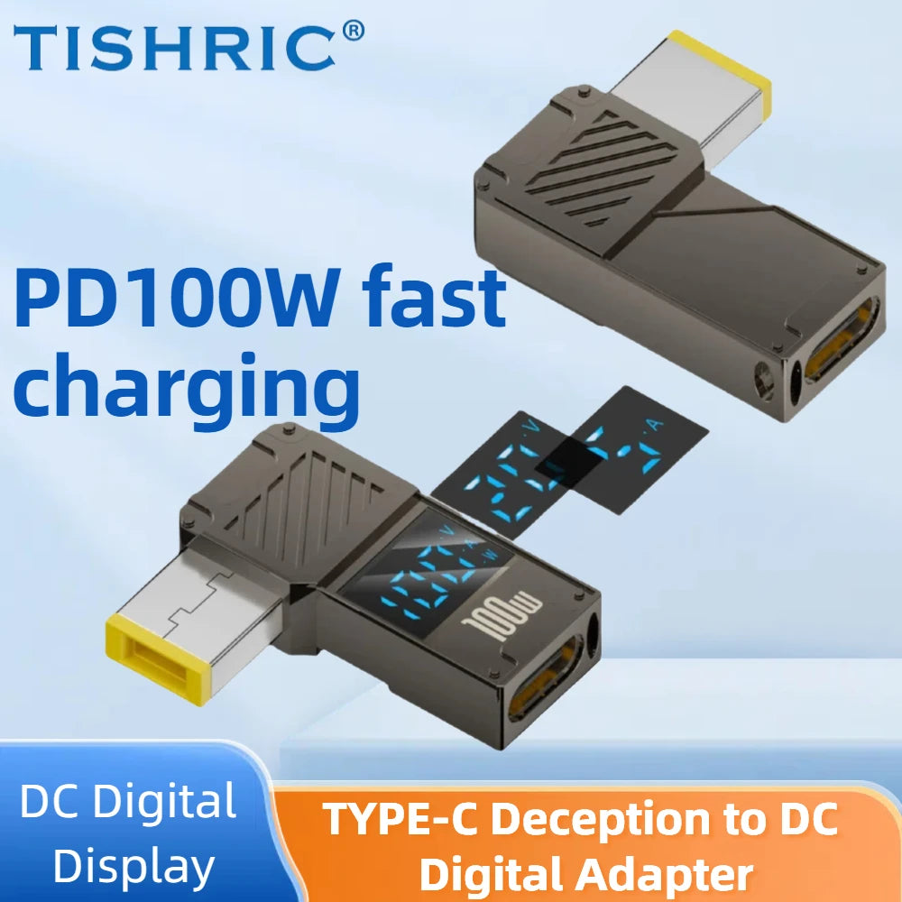 TISHRIC 100W USB-C PD to DC Laptop Charging Adapter 5A Laptop Charging Adapter PRIMED