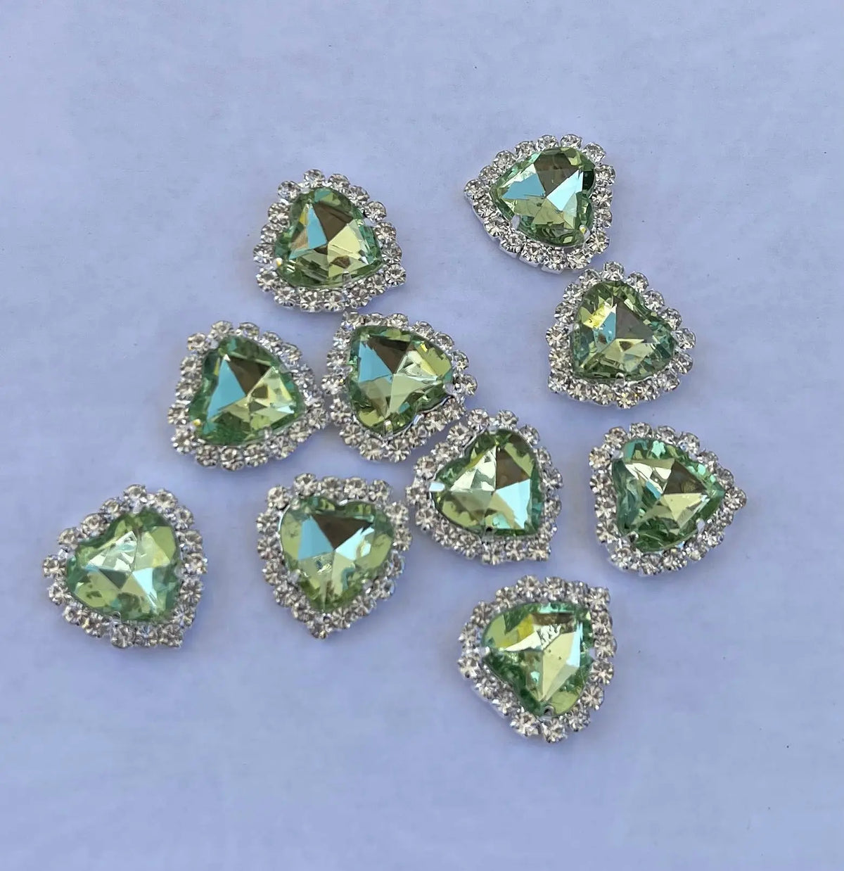 5Pcs Zircon Heart Nail Art Charms – Crystal Gem Decorations