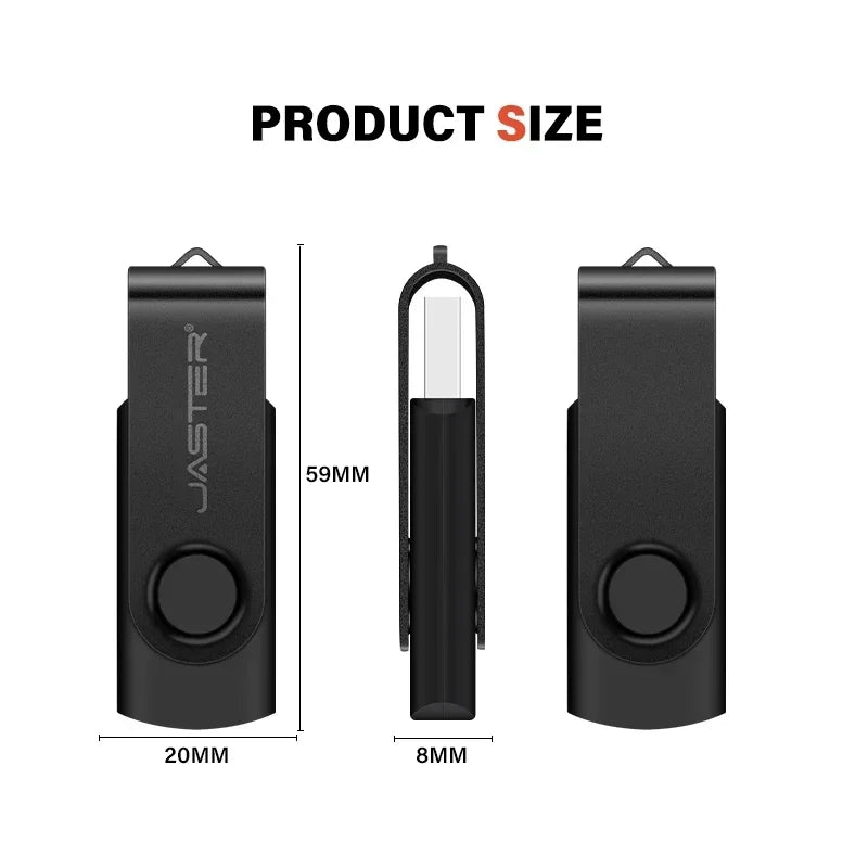 JASTER 10-Pack Rotatable USB Flash Drives 4GB–128GB USB Flash Drive PRIMED