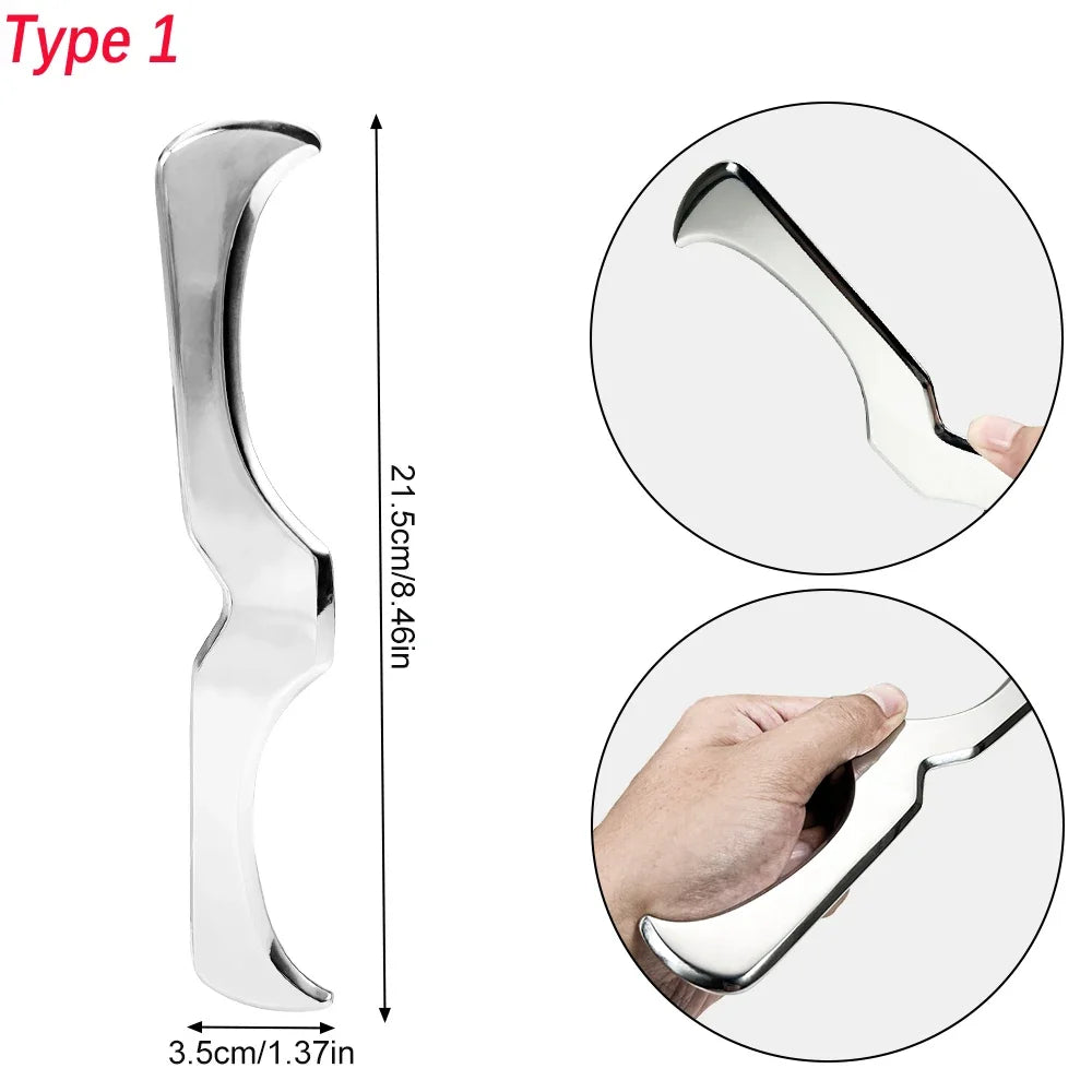 Stainless Steel Gua Sha Tool – Face, Neck & Body Massager Gua Sha Massager PRIMED Type 1