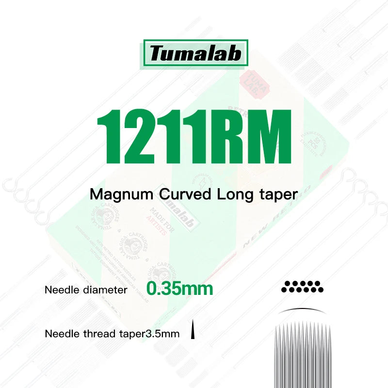 TUMAlab Sterile Disposable Round Magnum Tattoo Needles 50pk