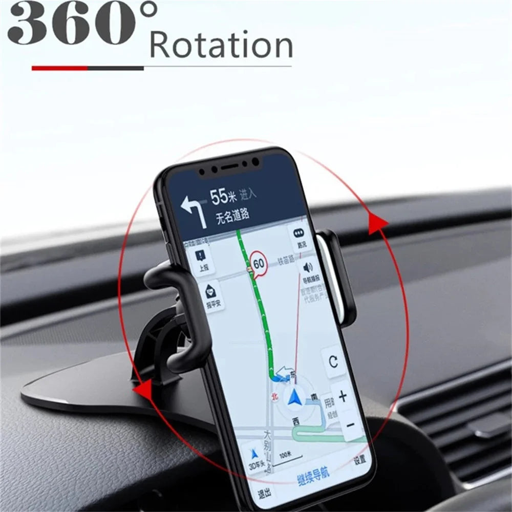 Universal 360° Car Phone Holder Dashboard Clip Mount – Black Car Phone Mount PRIMED