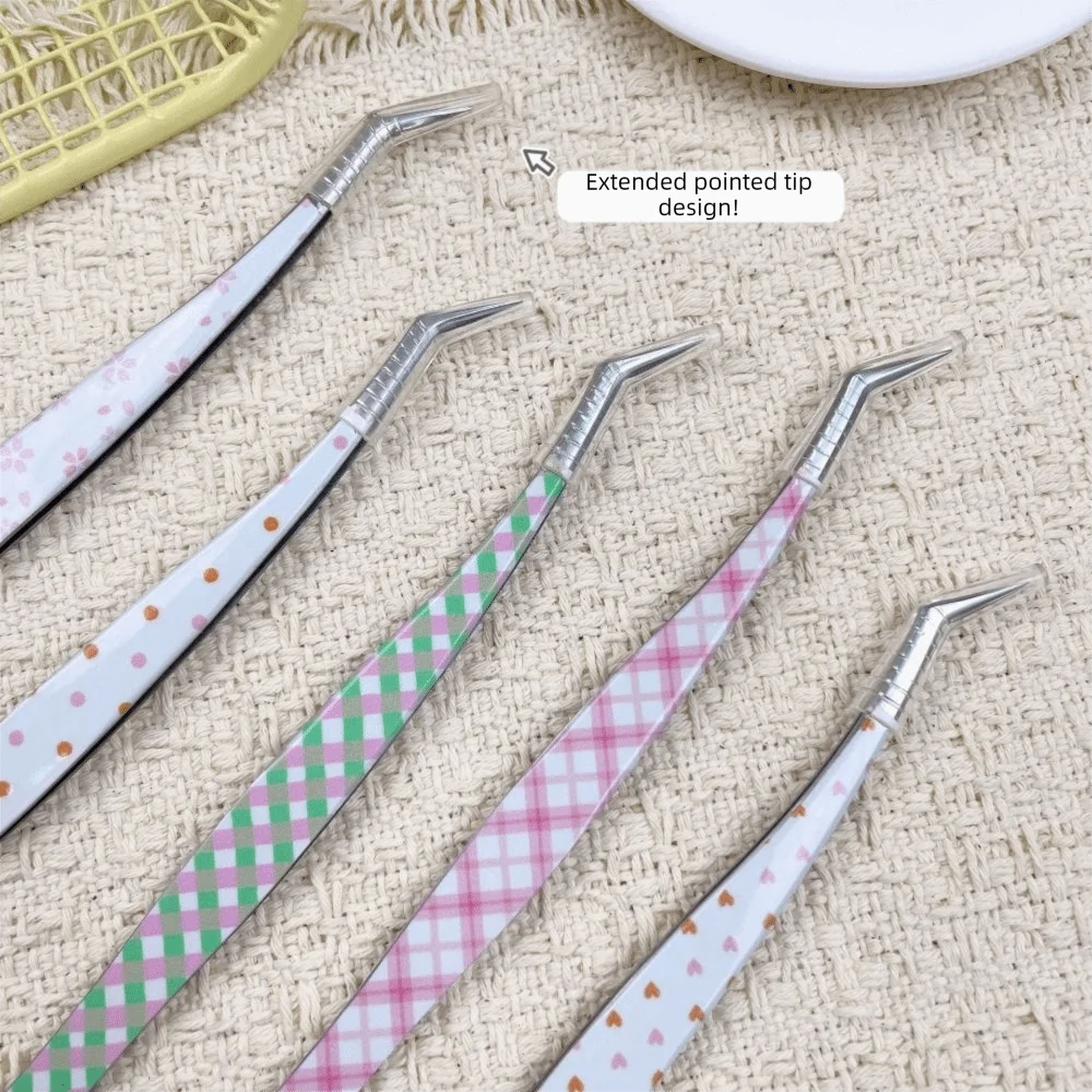 Curved Anti-Static Eyelash Extension Tweezers | Cartoon Design Eyelash Tweezers PRIMED