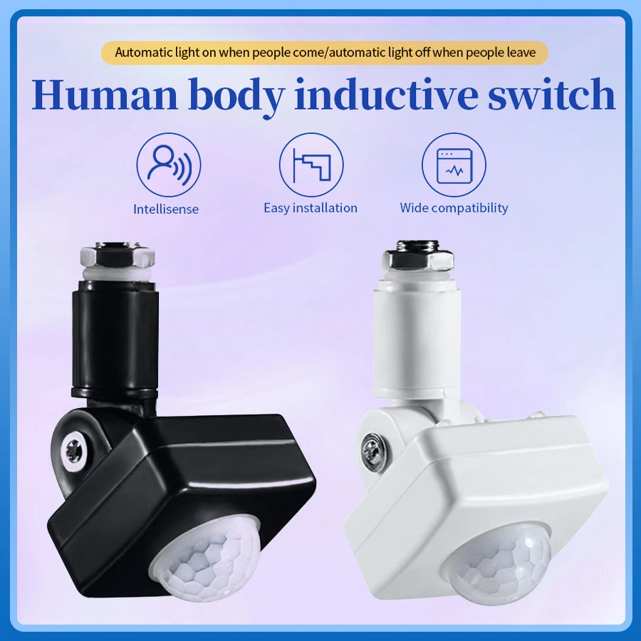 PIR Motion Sensor Light Switch 120° Adjustable Delay AC 110-240V Motion Sensor Switch PRIMED