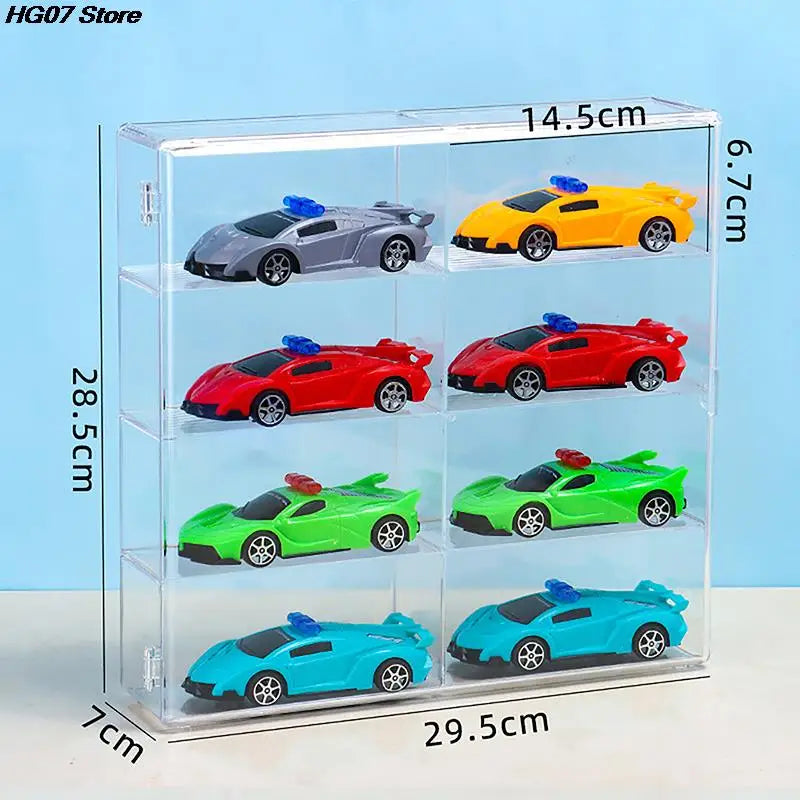 1:64 Car Model Display Box – 8-Slot Clear Acrylic Storage Case Model Car Display Case PRIMED