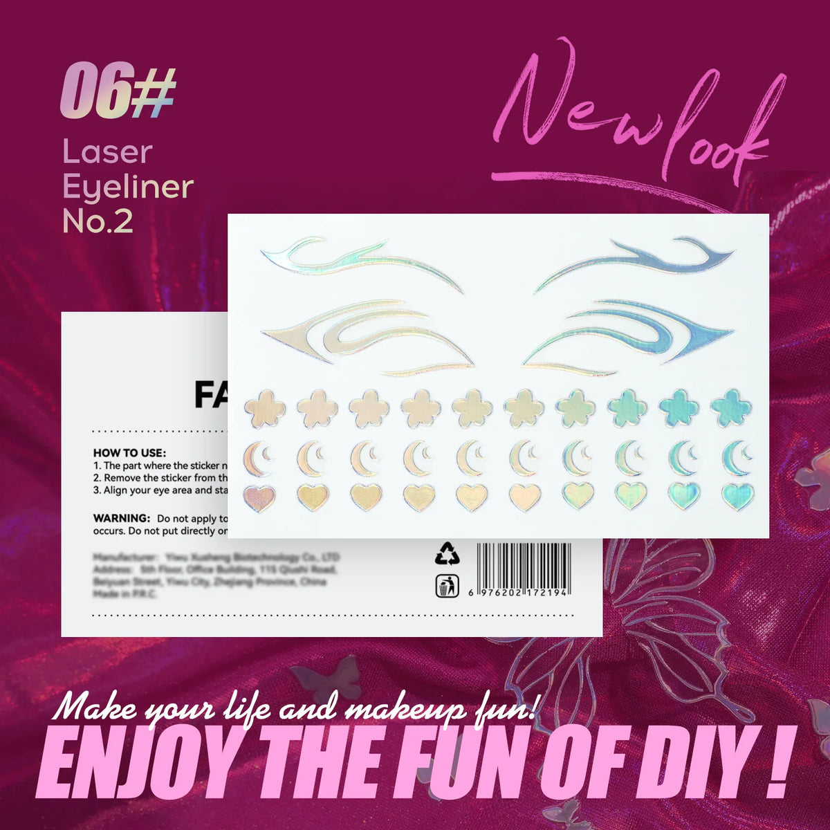 MLSMILE 3D Laser Face Tattoo Stickers | Eye Makeup Beauty