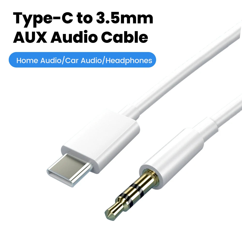 USB-C to 3.5mm AUX Audio Cable | Car, Headphones & Speakers