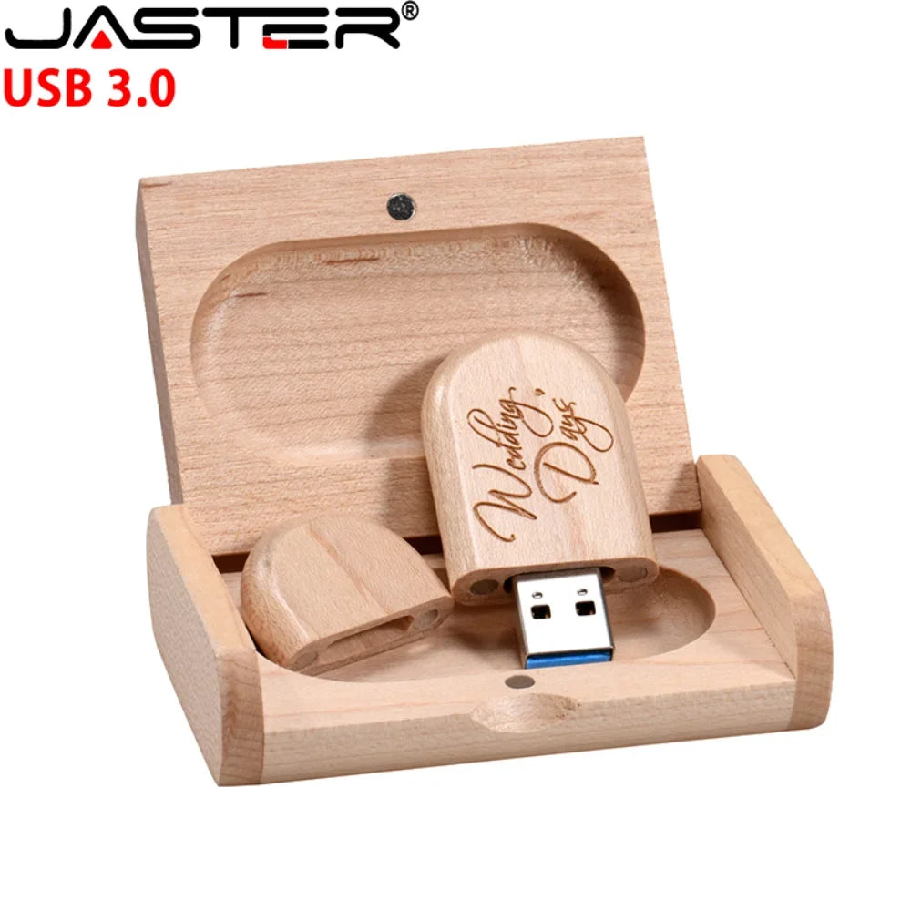 JASTER 30-Pack Wooden USB 3.0 Flash Drives | Free Custom Logo USB Flash Drive PRIMED