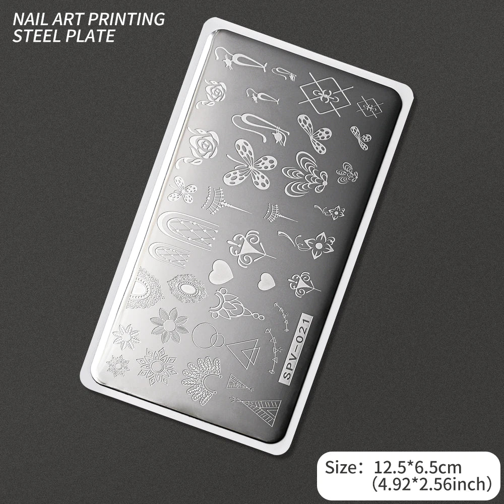 Nail Art Stamping Plate – Waves, Florals & Animal Designs