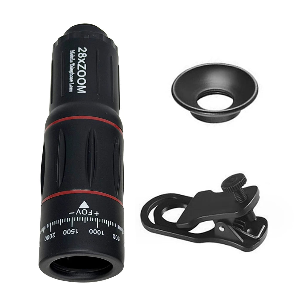 Clip-On Telephoto Lens for Smartphone – 18X 28X 36X Zoom Telephoto Phone Lens PRIMED 28X