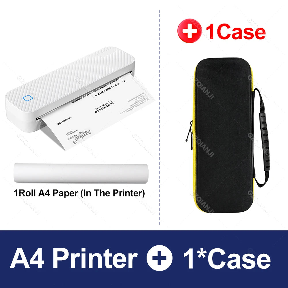 Portable A4 Bluetooth Thermal Printer | Inkless PDF & Doc Thermal Printer PRIMED A4 printer add 1case