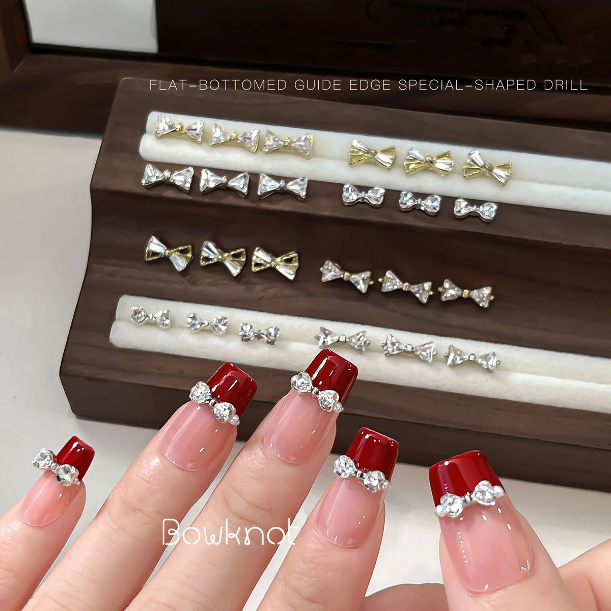 3D Zircon Bowknot Nail Charms | Crystal Rhinestone Flatback Art Nail Art Charms PRIMED