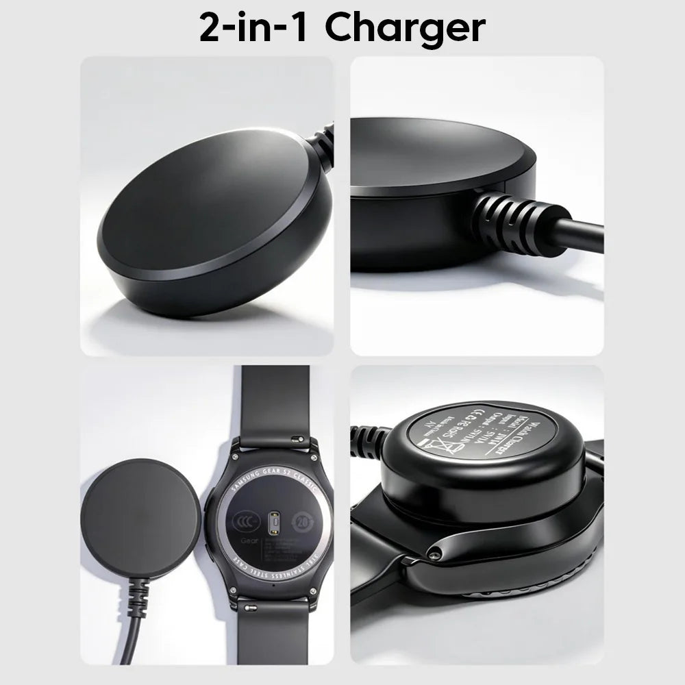 2-in-1 USB & Type-C Magnetic Charger for Samsung Galaxy Watch Smartwatch Charger PRIMED