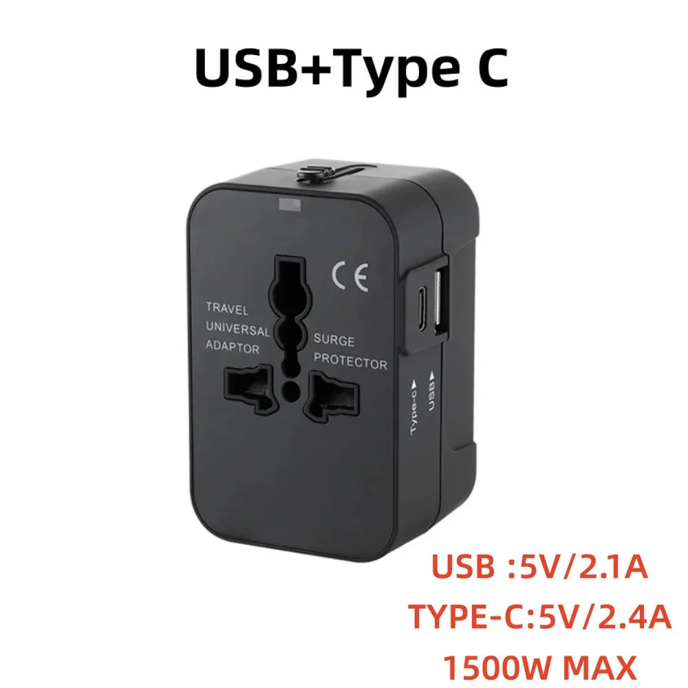 Universal Travel Adapter PD20W QC18W USB-C | US EU UK AU Travel Power Adapter PRIMED USB Type-C