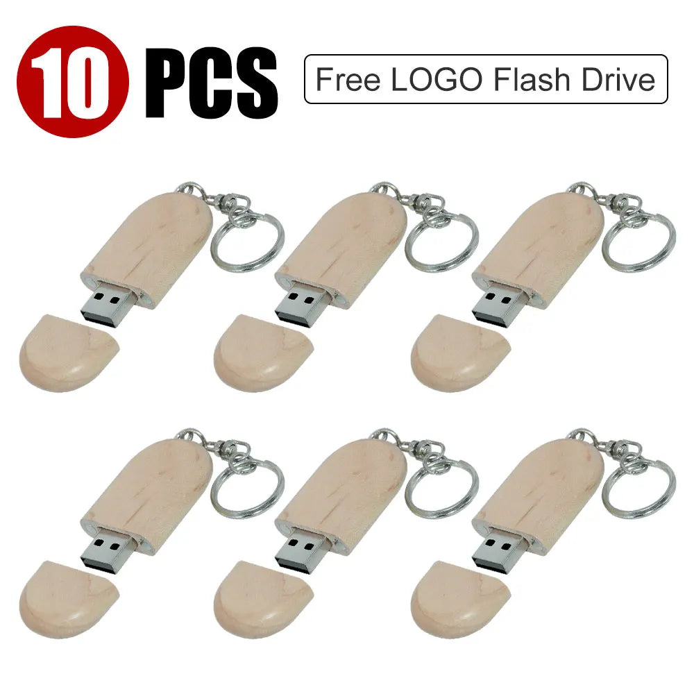 Wooden USB Flash Drive 8–32GB Custom Logo Bulk | 10/20/50 Pcs USB Flash Drive PRIMED 128 GB Maple-10