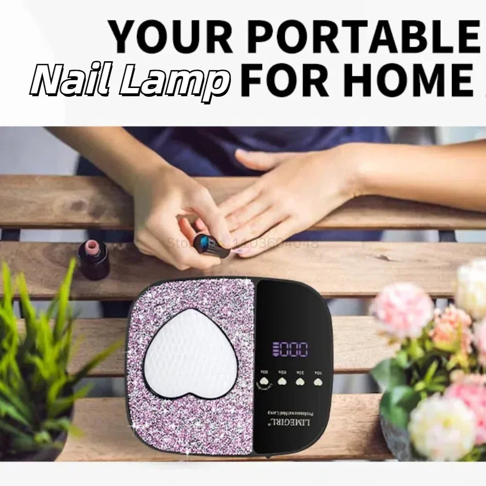 UV LED Nail Lamp Dryer – Rechargeable Heart Diamond Design