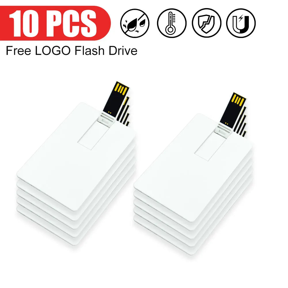 Custom Logo Credit Card USB Flash Drive 4–32GB | Bulk 10/50/100 USB Flash Drive PRIMED 16 GB 10card