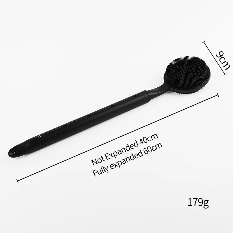 Long Handle Silicone Shower Brush – Double-Sided Exfoliating Body Shower Brush PRIMED GJ53