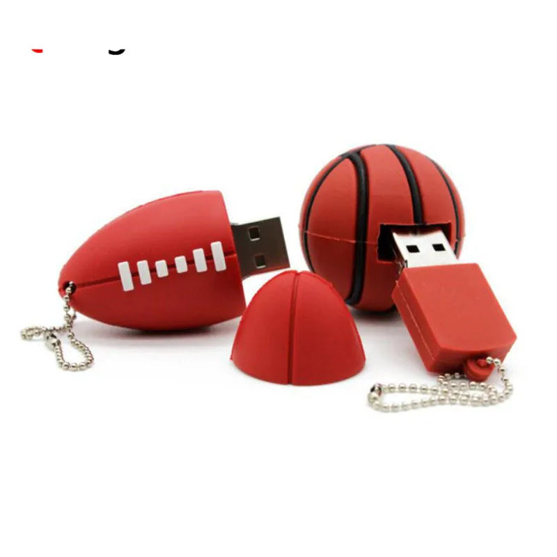 JASTER Football USB Flash Drive Silicone Memory Stick 8–128GB USB Flash Drive PRIMED