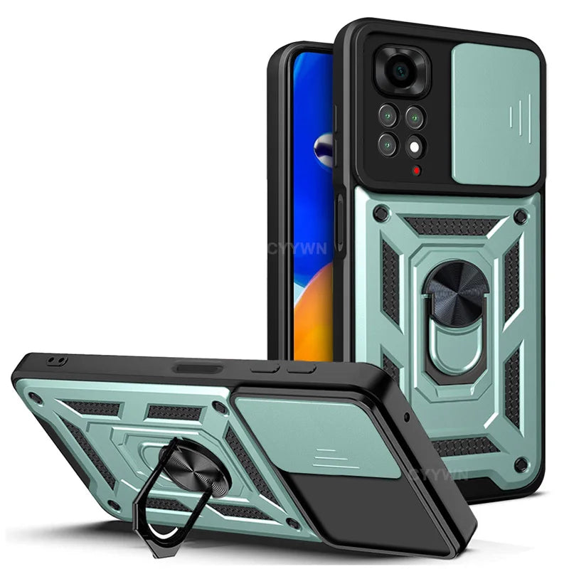 Redmi Note 12/14/15 Pro Armor Case – Ring & Car Holder Armor Phone Case PRIMED Green Redmi note 15 Pro 5G