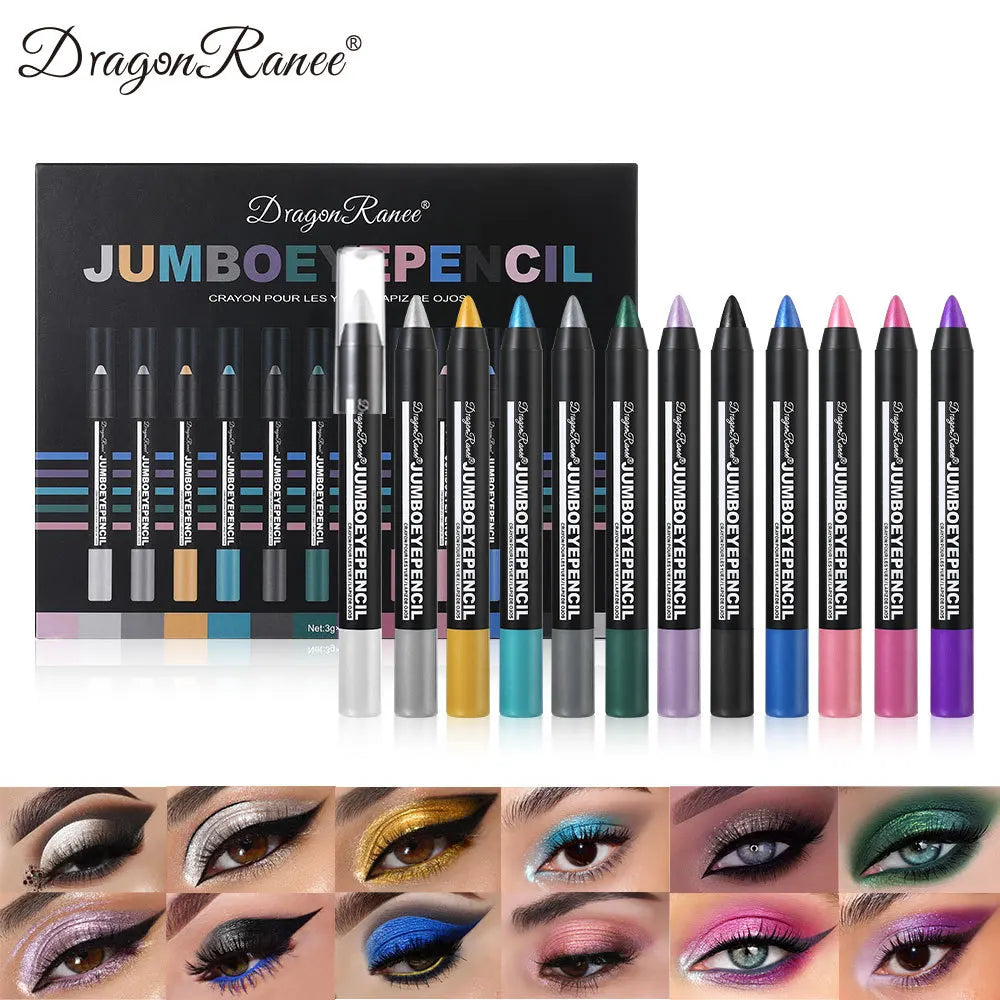 12-Piece Glitter Eyeshadow Pencil Set – Waterproof Shimmer Sticks Eyeshadow Pencil Set PRIMED