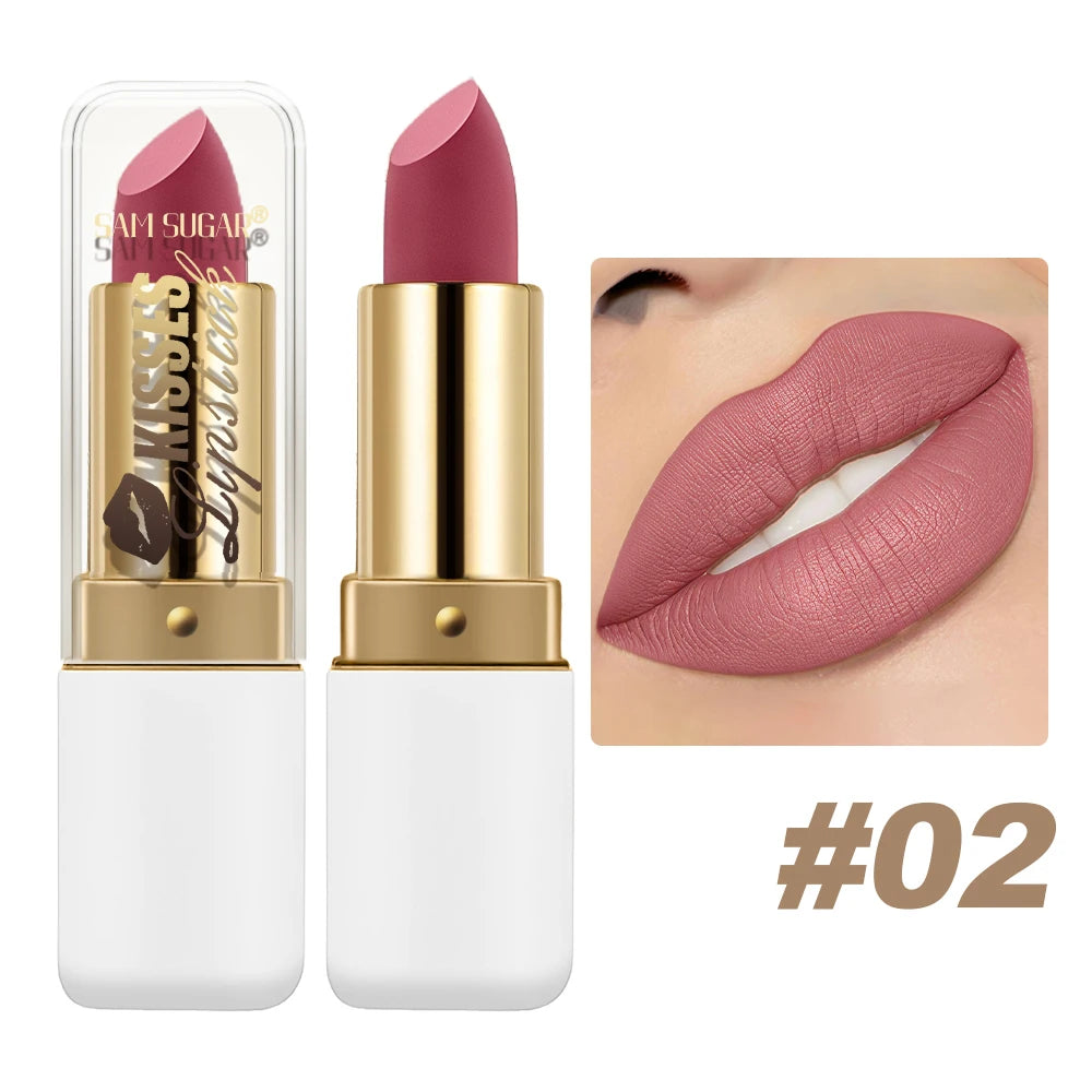 SAM SUGAR Metallic Matte Lipstick – Waterproof Pearlescent Gloss