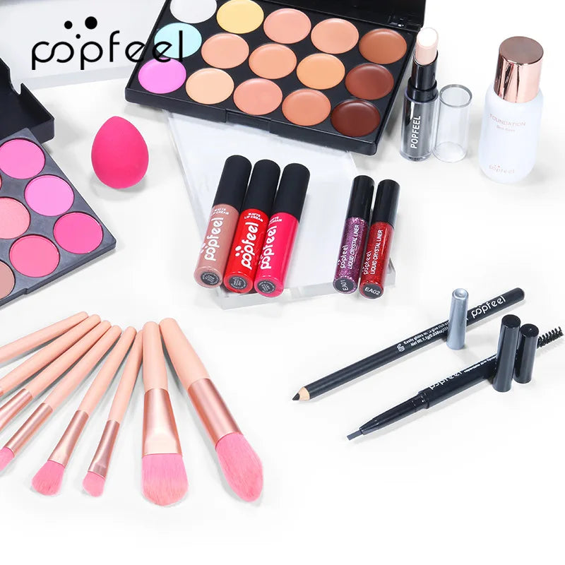 Popfeel All-in-One Makeup Kit – Full Cosmetics Set for Women Makeup Gift Set PRIMED
