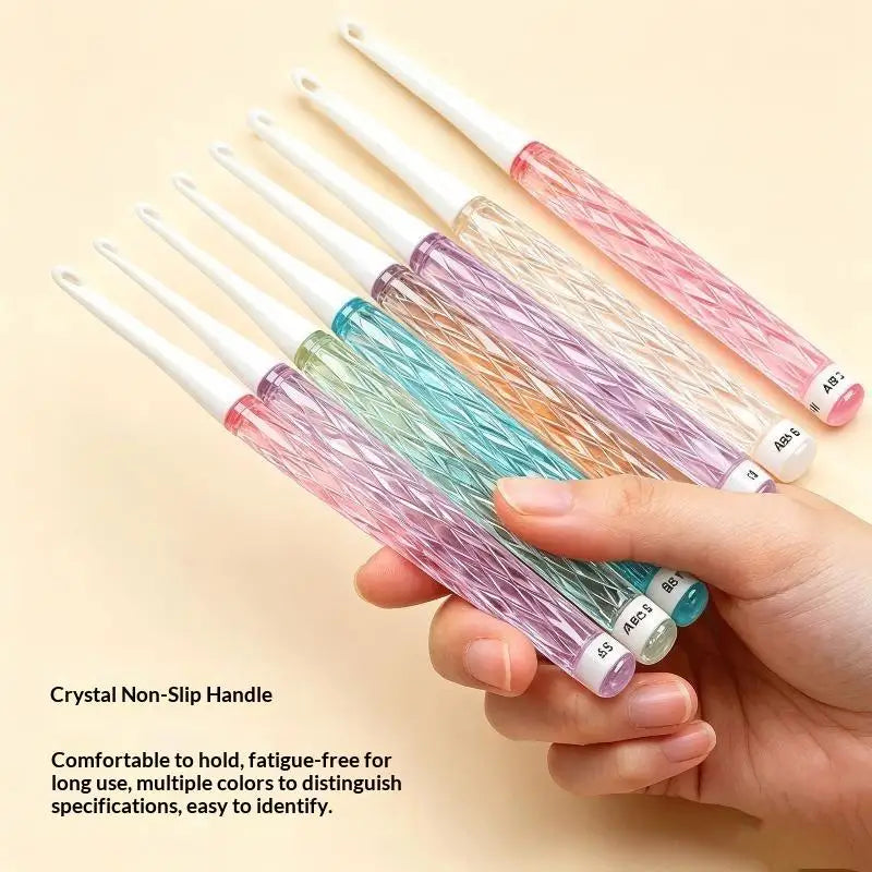 Ergonomic Crochet Hook Set 8 Sizes 2mm–6mm | ABS DIY Kit