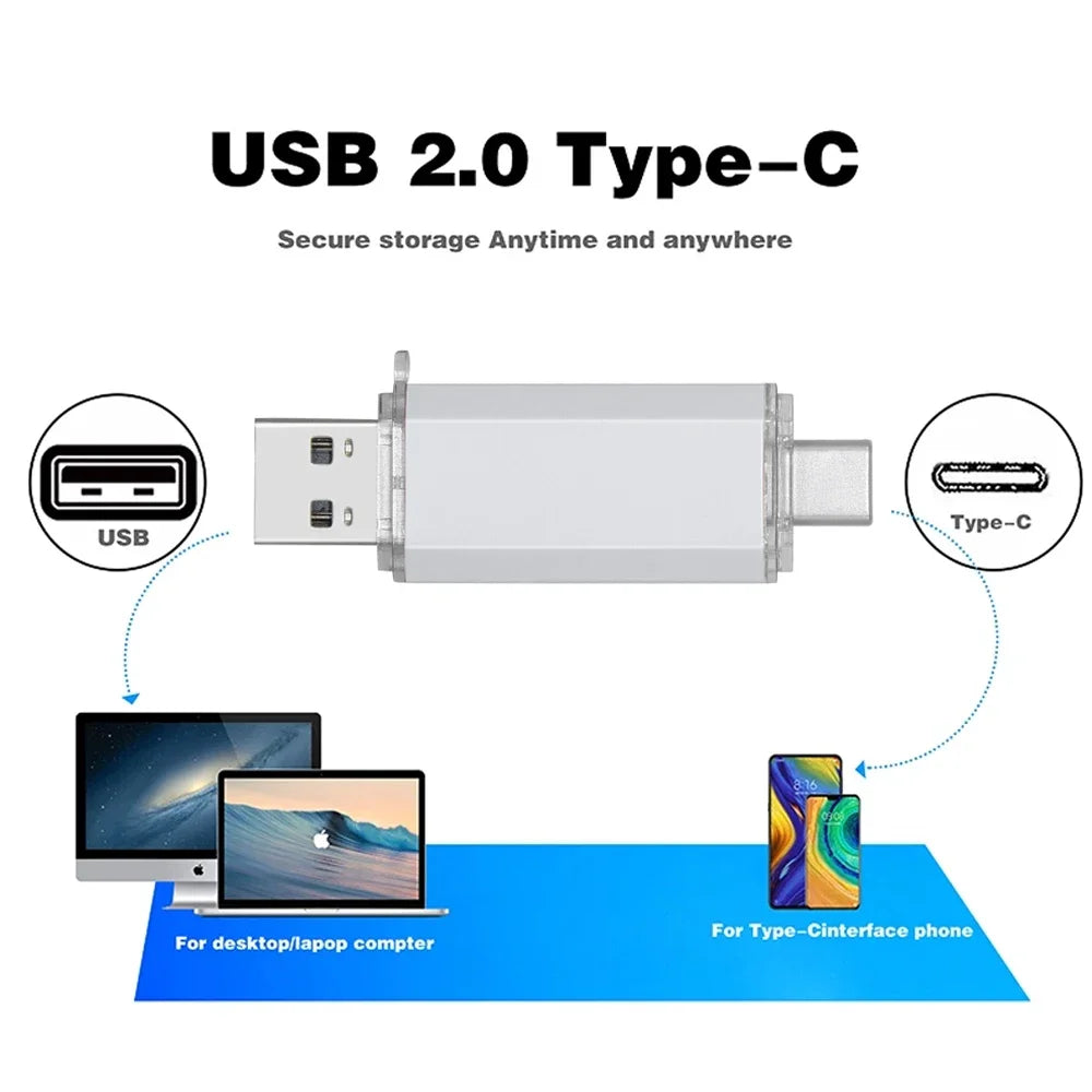 Type-C OTG USB Flash Drive 2-in-1 | 16GB to 128GB Pen Drive USB Flash Drive PRIMED