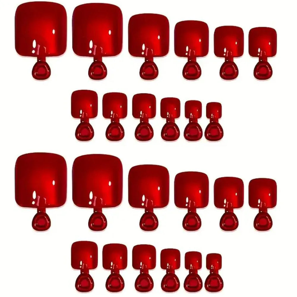 96pcs Aurora Cat Eye Press On Toenails – 4 Colors Square