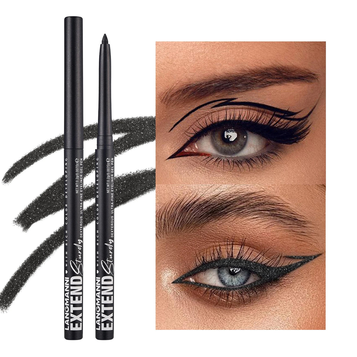 Waterproof Matte & Glitter Gel Eyeliner Pencil – 12 Colors