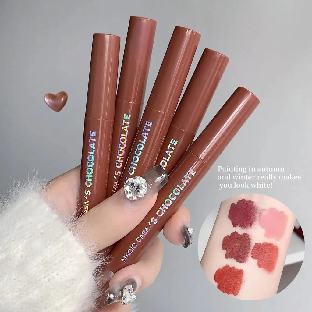 MAGIC CASA 5-Pc Waterproof Velvet Matte Liquid Lipstick Set Liquid Lipstick Set PRIMED