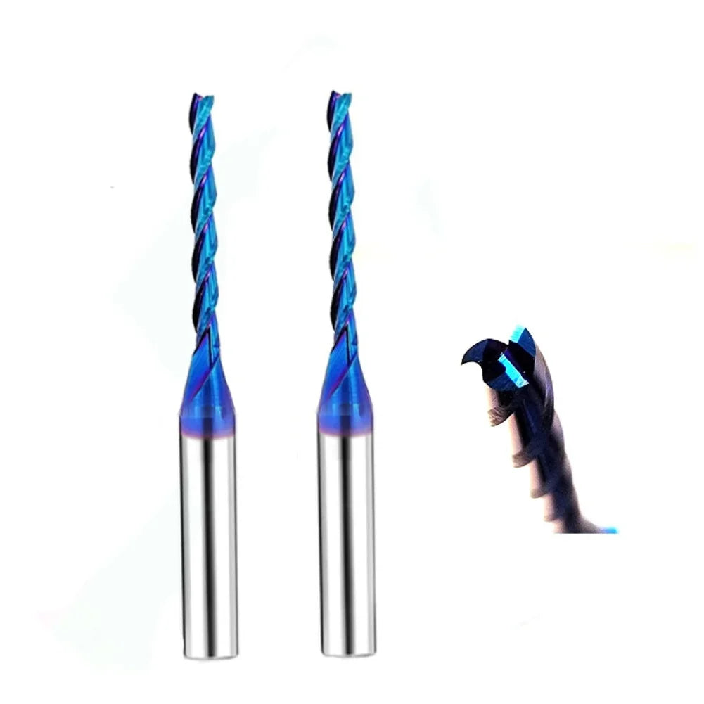 Solid Carbide Triple Edge Taper Flat CNC Milling Cutter 6.35mm