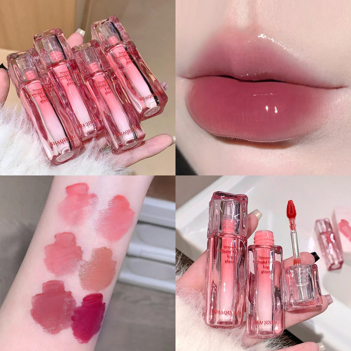 SHAQINUO Mirror Gloss Lip Glaze – Hydrating Tinted Lip Gloss