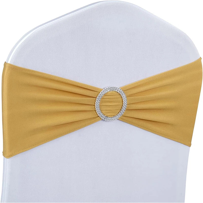 10 Pcs Spandex Chair Sashes with Buckle Slider | Wedding Décor