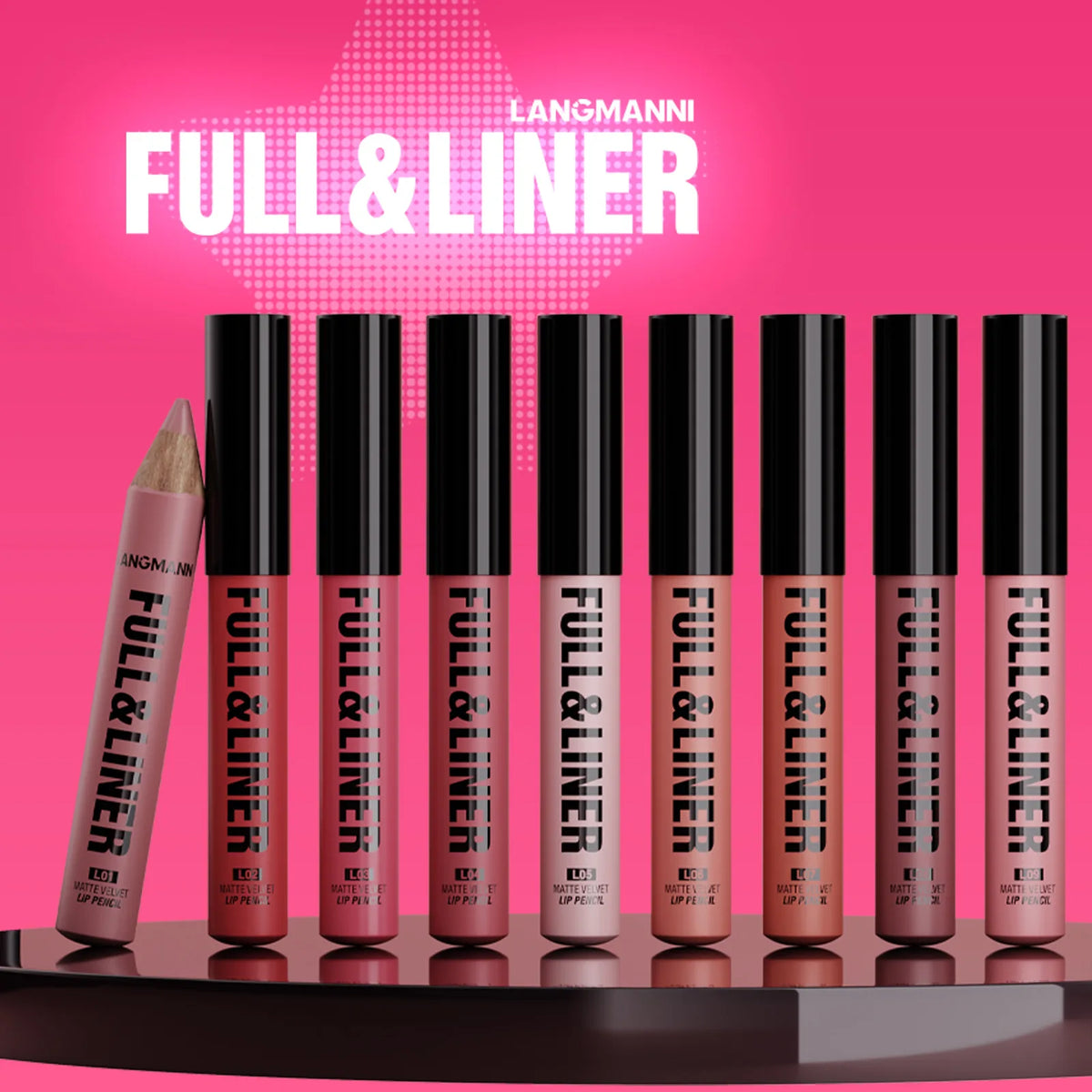 Wooden Matte Lip Liner Pencil – 12 Velvet Nude Shades