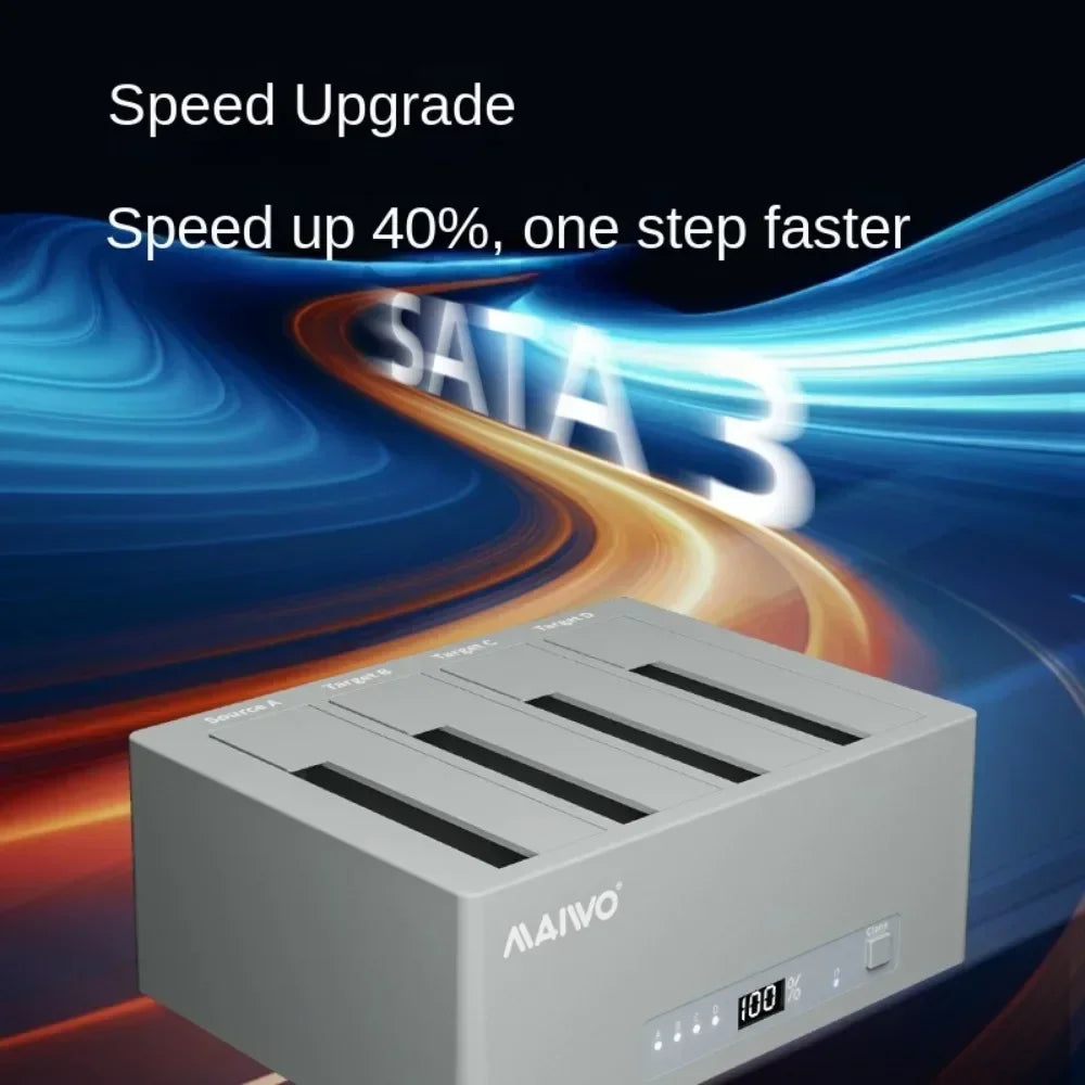 MAIWO 4-Bay HDD Docking Station | 1:3 Offline Clone | 96TB Type-C HDD Docking Station PRIMED