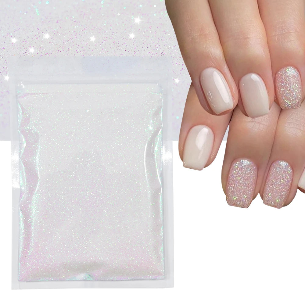 Ultra Fine Holographic Nail Glitter Powder 0.2mm | 5/10g Bulk