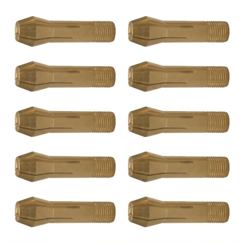 10-Pack 300A TIG Collet Electrode Clamps – Brass 2.4/3.0/3.2mm
