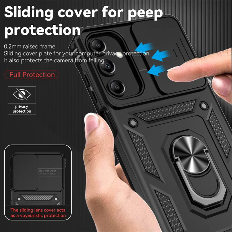 Slide Camera Lens Case Samsung Galaxy A Series Shockproof Phone Armor Case PRIMED