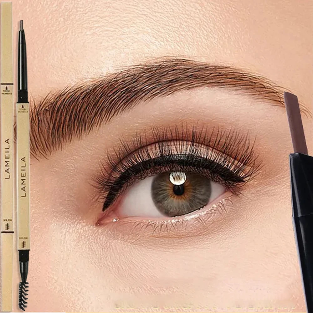 Ultra-Fine Double-Ended Waterproof Eyebrow Pencil – Light Brown Eyebrow Pencil PRIMED 05 Dark Brown-1Pc