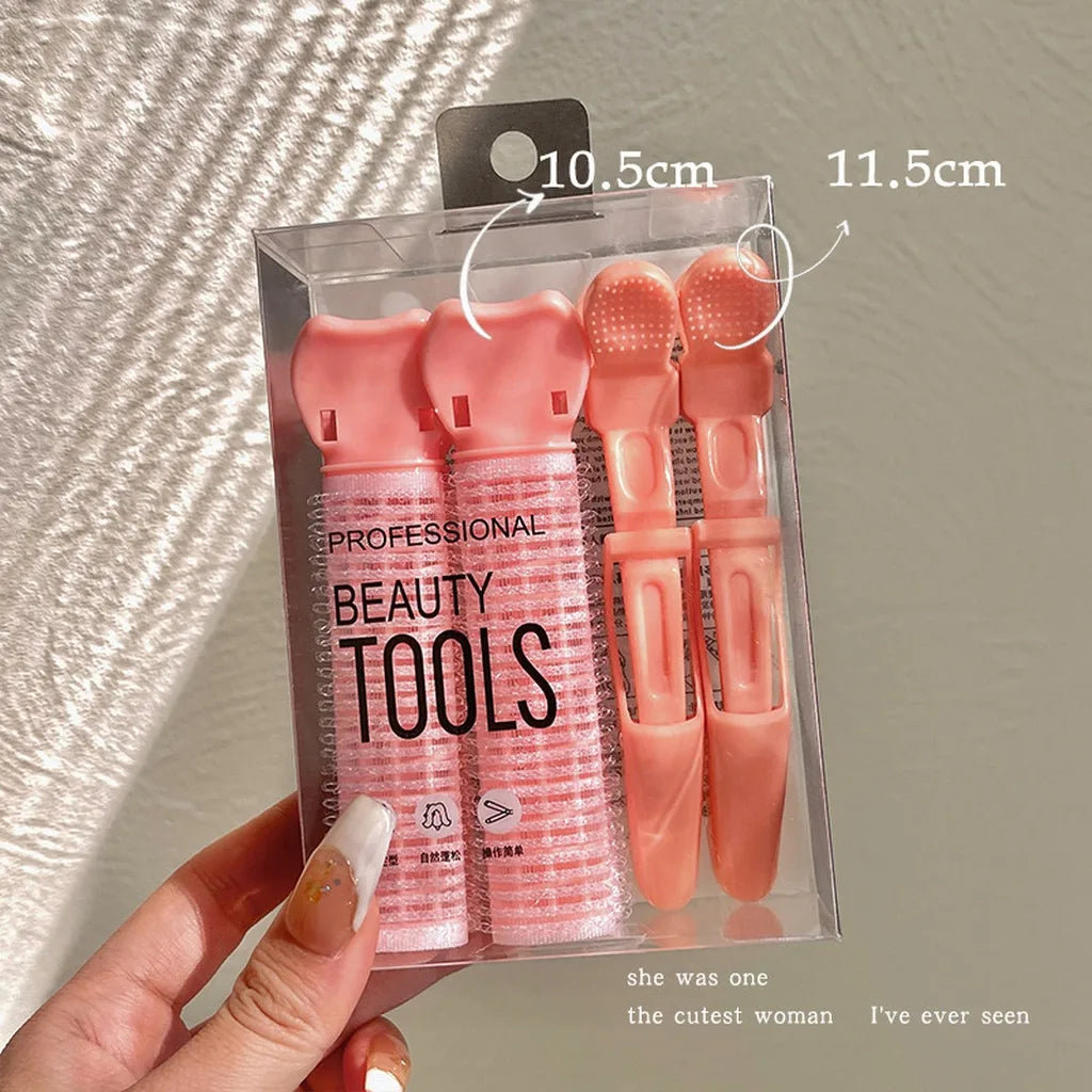 Root Lifting Hair Clips & Roller Set – Volumizing Styling Hair Styling Clip Set PRIMED Pink