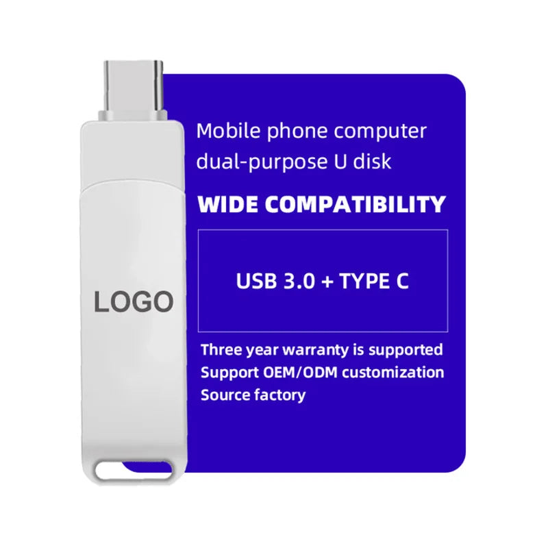 10-Pack USB 3.0 Type-C OTG Metal Flash Drive 32–256GB USB Flash Drive PRIMED