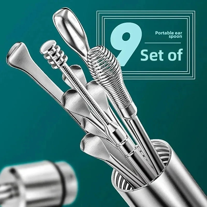 Stainless Steel Double-Head Spiral Ear Cleaning Spoon Tool