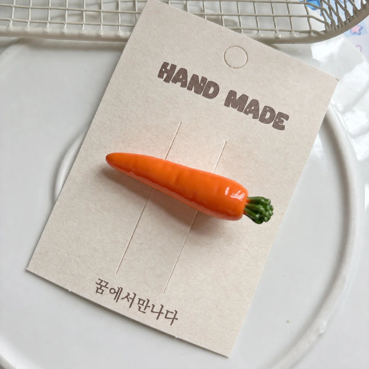 Handmade Resin Vegetable BB Hair Clip – Novelty Accessory Novelty Hair Clip PRIMED Orange