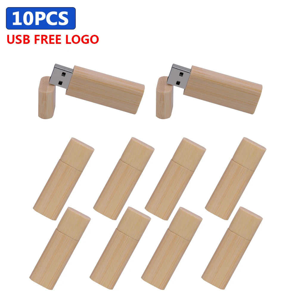 Wooden USB Flash Drive Custom Logo Bulk 4GB–64GB | 10/30/50 Pack