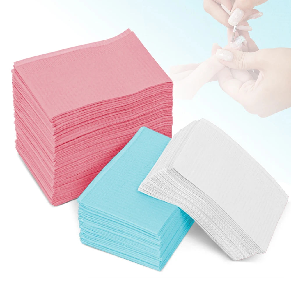 125pcs Disposable Nail Art Table Mats – Waterproof Manicure Pads